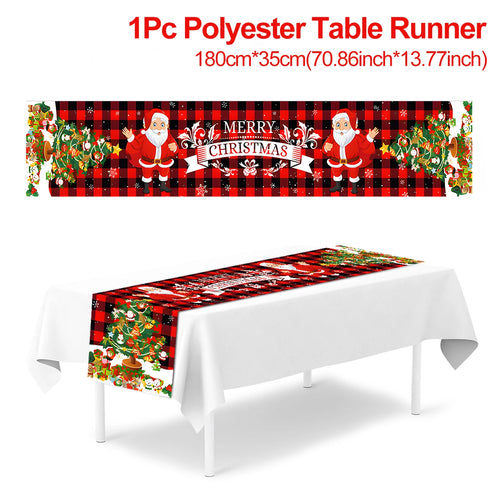 Christmas Polyester Table Runner Merry Christmas Decoration For Home