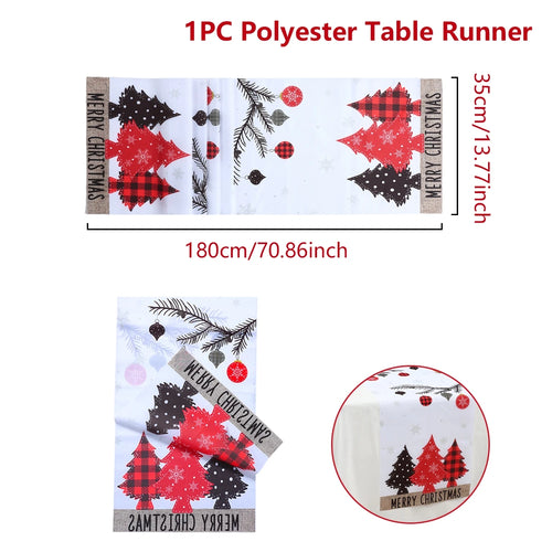 Christmas Polyester Table Runner Merry Christmas Decoration For Home