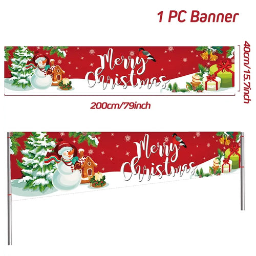 Christmas Outdoor Banner Flag Merry Christmas Decoration for Home 2023