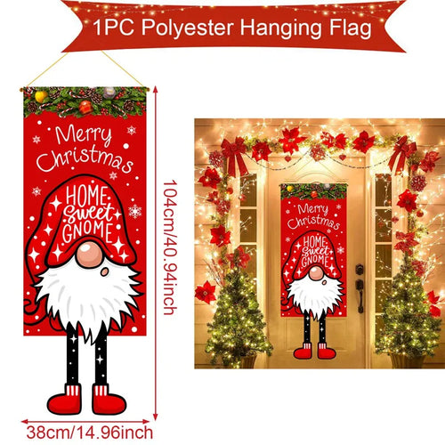 Christmas Hanging Flag Decoration Merry Cristmas Decor for Home 2024