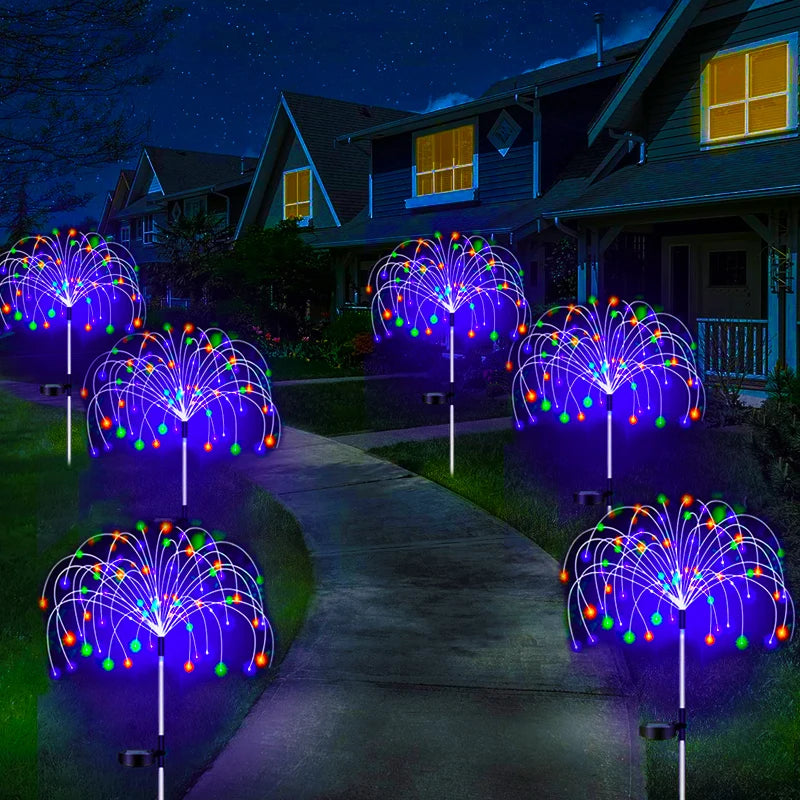 LED Solar Firework Lamp Outdoor Garden Decor Pathway Fairy Lights