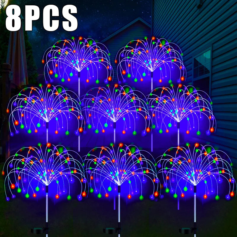 LED Solar Firework Lamp Outdoor Garden Decor Pathway Fairy Lights