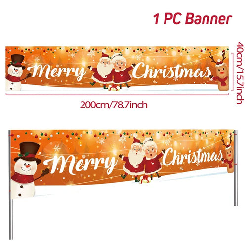 Christmas Outdoor Banner Flag Merry Christmas Decoration for Home 2023