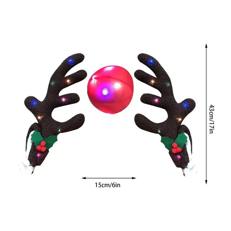 LED Glowing Antlers Christmas Car Decoration Auto Truck Costume