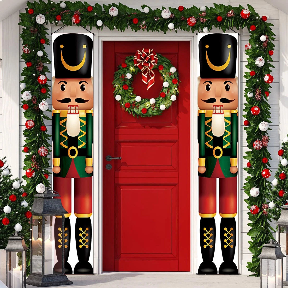 Merry Christmas Door Banner Decoration 2024 Christmas Decor for Home