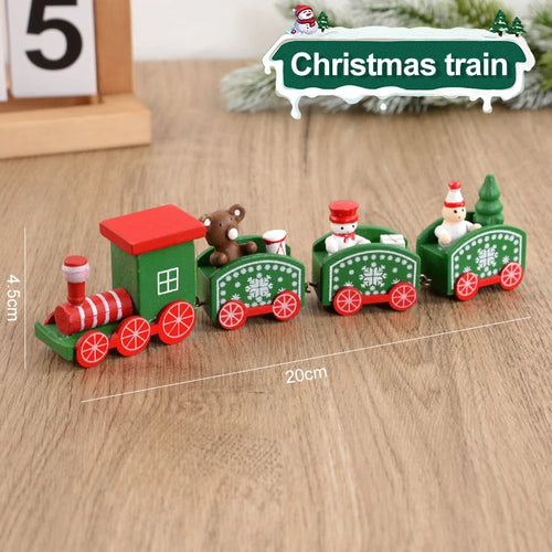 Christmas Wooden Train Ornament Merry Christmas Decoration For Home