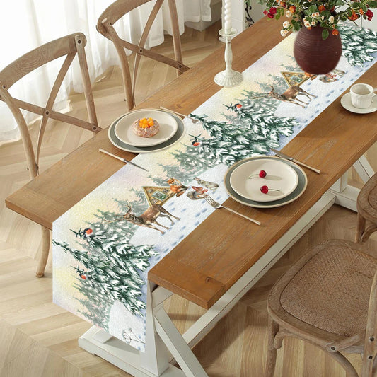 Christmas Polyester Table Runner Merry Christmas Decoration For Home