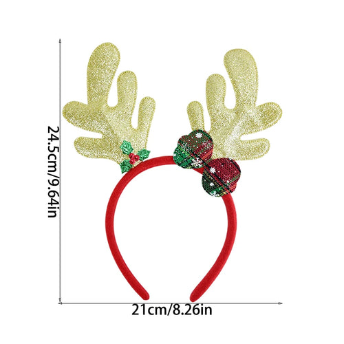 Merry Christmas Headbands Cute Xmas Santa Elk Antlers Headband Hair