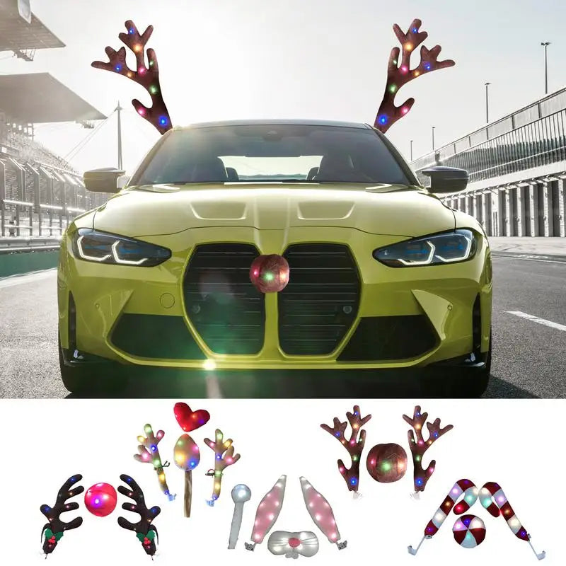 LED Glowing Antlers Christmas Car Decoration Auto Truck Costume