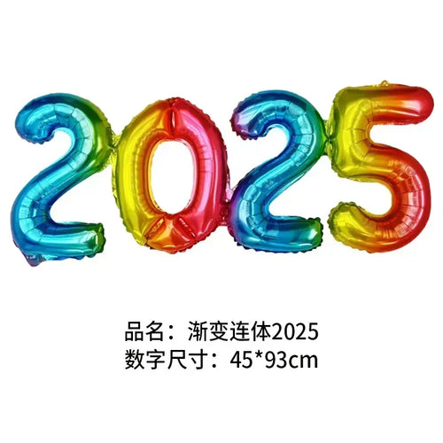 2025 Crown Number Foil Balloons Happy New Year Eve Party Decoration