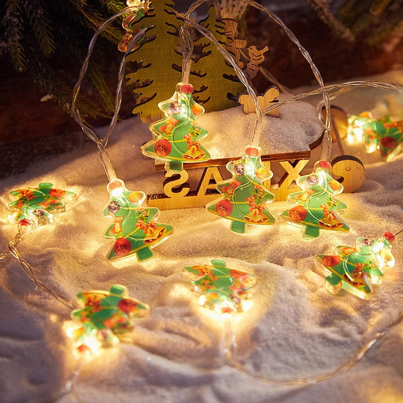 Christmas Tree LED String Light 1.5M 10LED Xmas Hanging Lamp Fairy