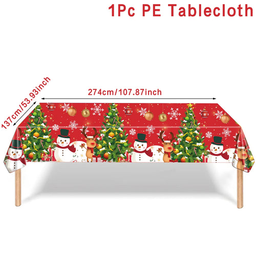 Christmas Tablecloth Merry Christmas Decorations For Home 2024 Navidad