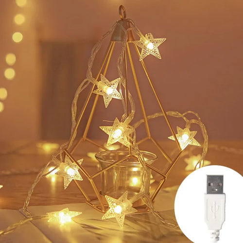 LED String Lights Outdoor Star Chain Lights Garland Lights Bulb Fairy