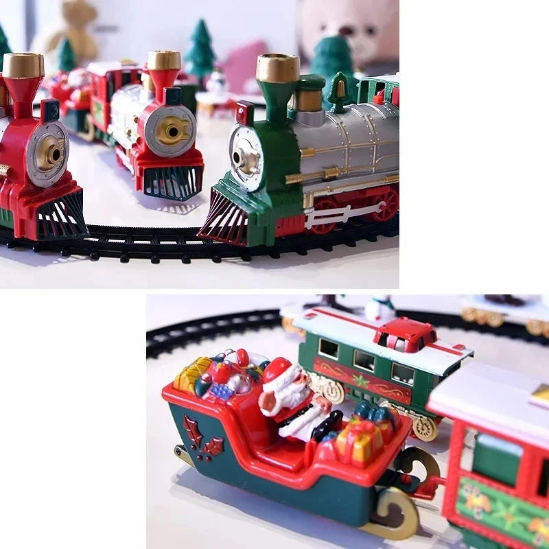 Electric Christmas Train Toys Gifts for Kids Railway Cars Racing