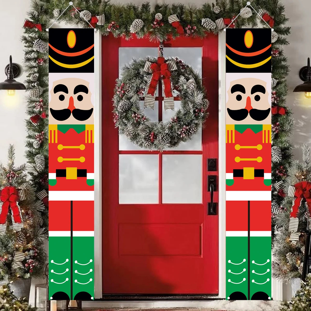 Merry Christmas Door Banner Decoration 2024 Christmas Decor for Home