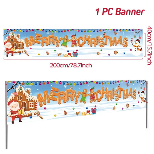 Christmas Outdoor Banner Flag Merry Christmas Decoration for Home 2023