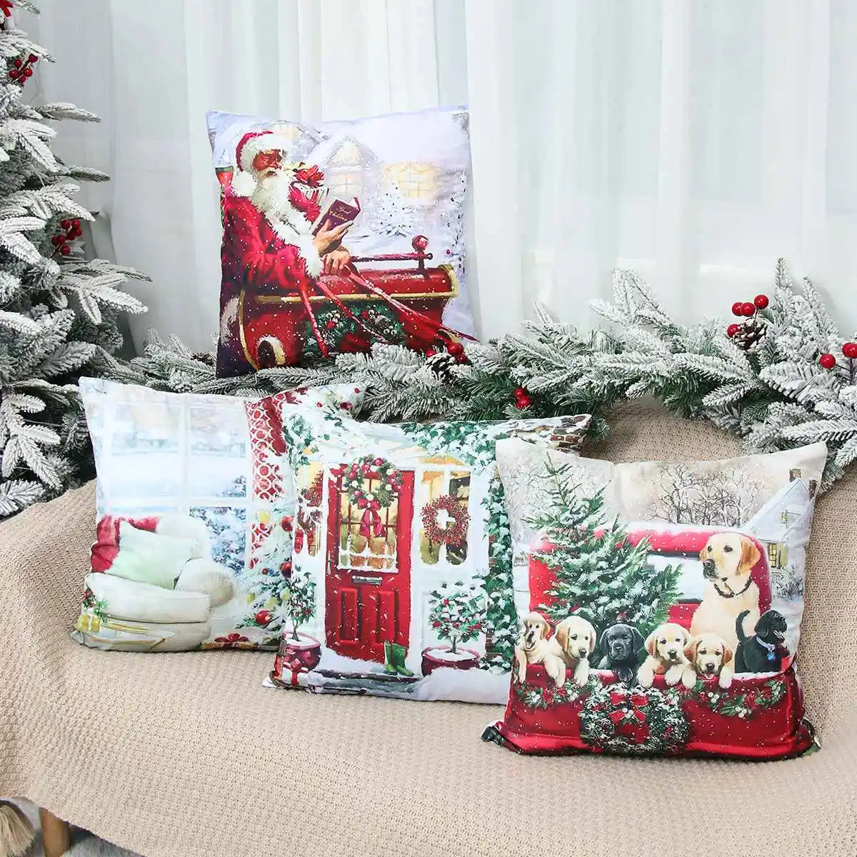 Christmas Cushion Cover Xmas Decorations For Home 2023 Merry Christmas