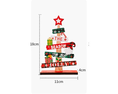 Desktop Christmas Tree Santa Claus DIY Decoration Wooden Christmas