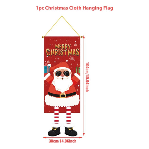 Christmas Hanging Flag Decoration Merry Cristmas Decor for Home 2024