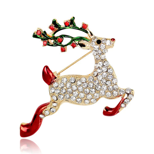 Xmas Enamel Brooch, Christmas Boots, Wreath, Metal Pin, Fashion