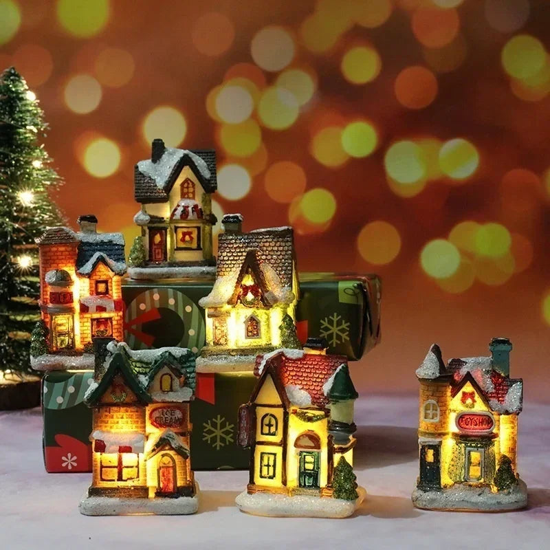 Christmas New Christmas Decorations Resin Small House Micro Landscape