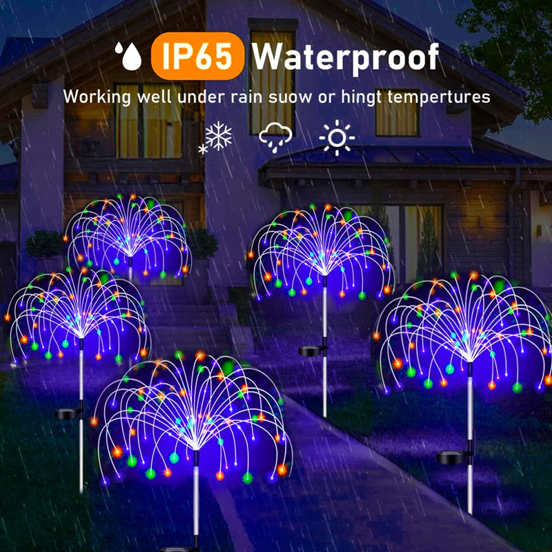 LED Solar Firework Lamp Outdoor Garden Decor Pathway Fairy Lights