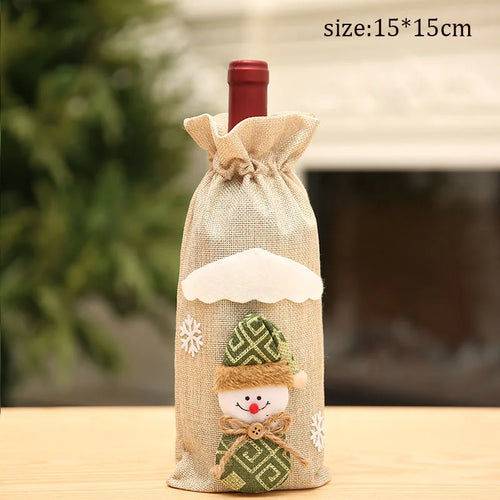 Christmas Santa Knitted Wine Bottle Case Elk Snowman Red Wine