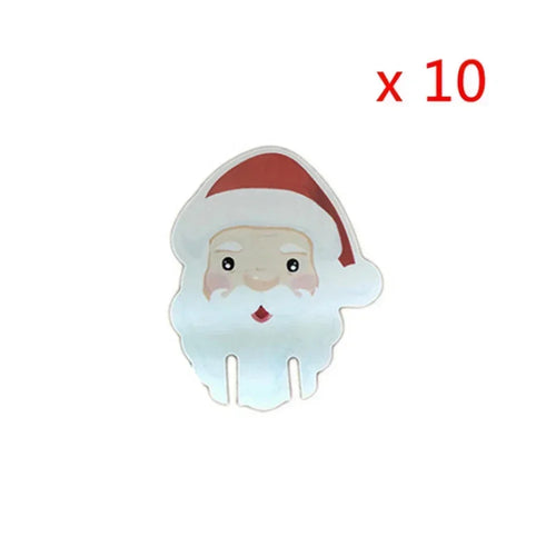 10/20/30PCS Christmas Cup Card Santa Hat Wine Glass Decor Ornaments