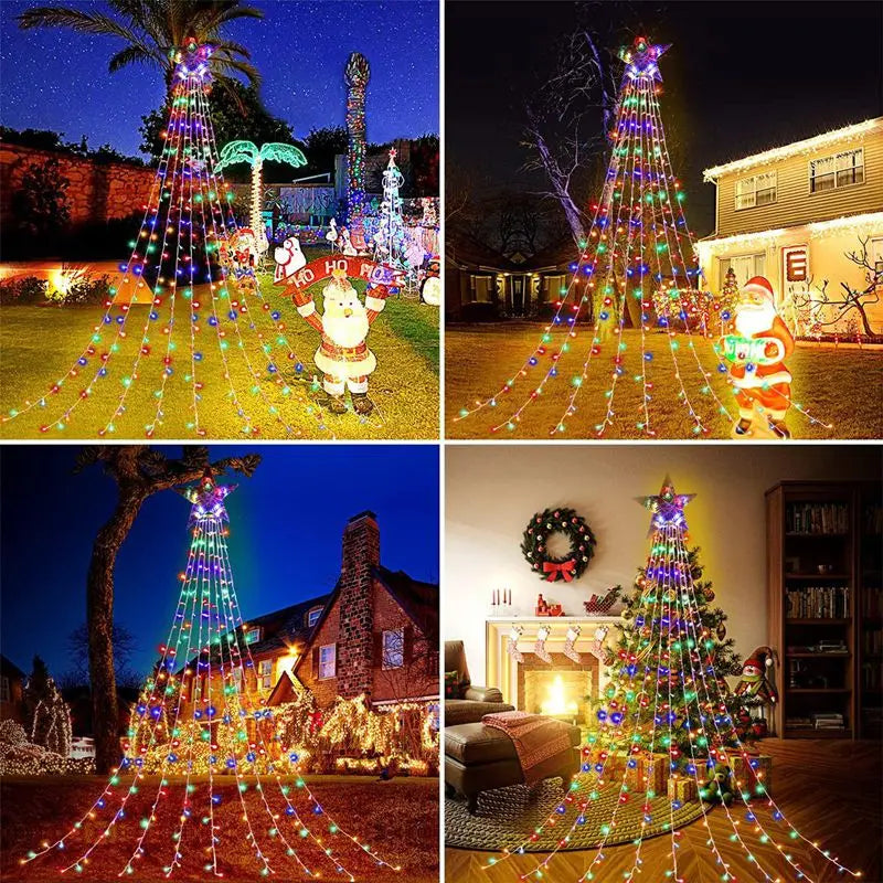 LED Star Waterfall Lights Christmas Decorations String Lights