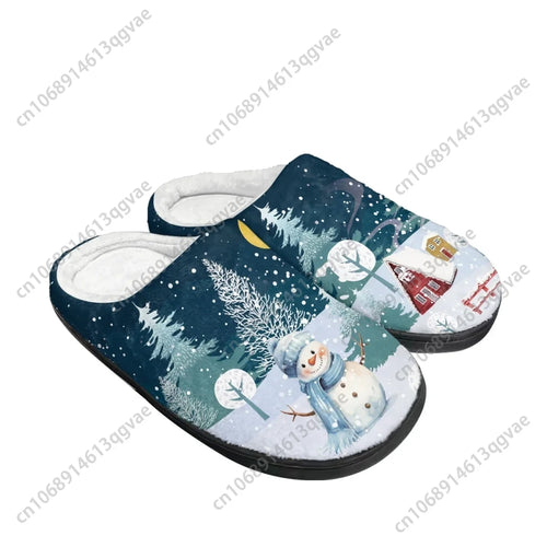 New Merry Chrismas Snowflake Christmas House Home Cotton Slippers Mens