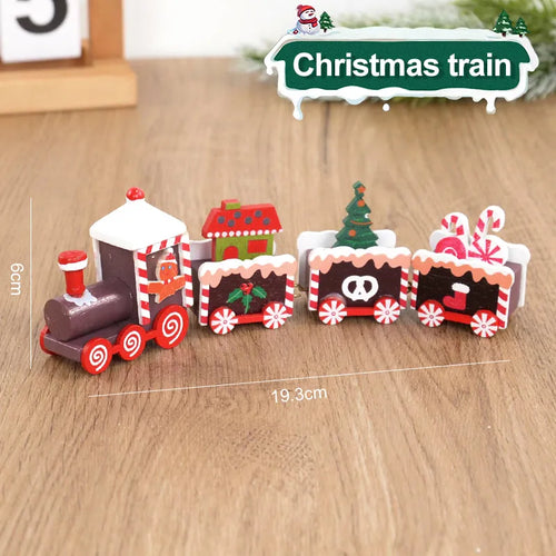 Christmas Wooden Train Merry Christmas Decorations for Home 2023 Xmas