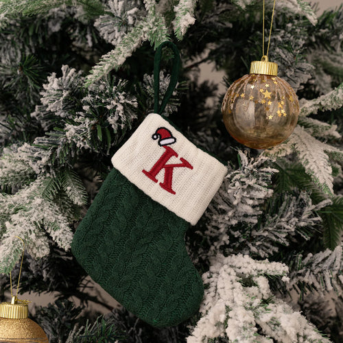 Christmas ornaments letter knitted socks Embroidered puppy footprint