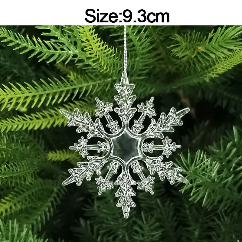 5pcs Christmas Home Decorations Crystal Acrylic Ornaments Snowflake