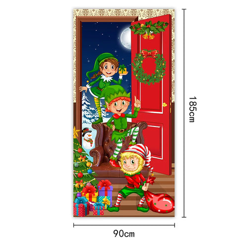 New Year Christmas Background Decoration Hanging Cloth Christmas Door