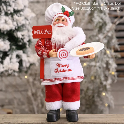 Standing Santa Doll Cute Doll Christmas Decoration 2024 Statue Festive