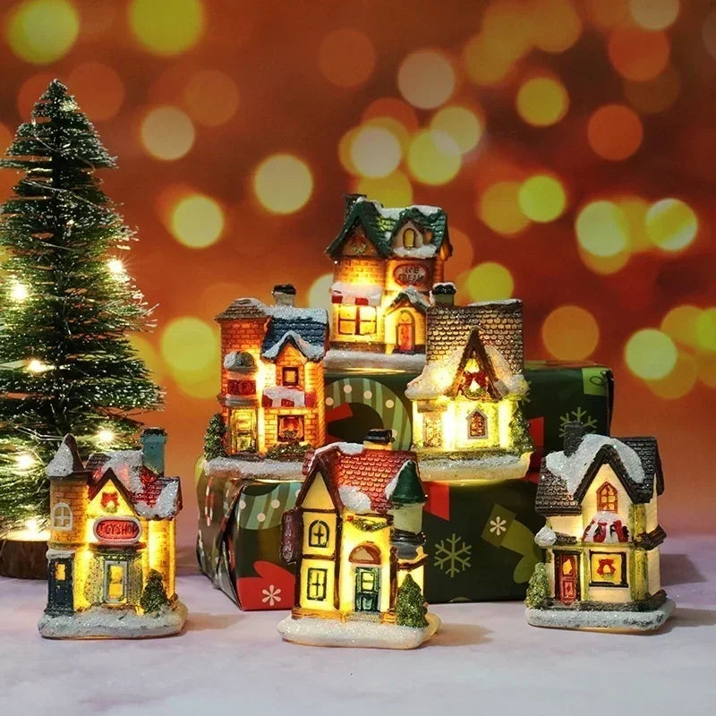 Christmas New Christmas Decorations Resin Small House Micro Landscape