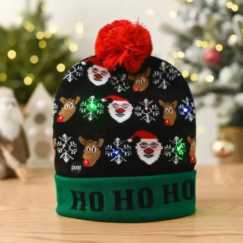 Christmas Hat Year Xmas Party Decor Creative Flashing Led Light