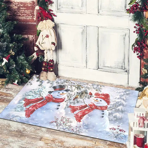 Christmas Decoration Floor Mat Entrance Door Bedroom Bath Toilet Anti