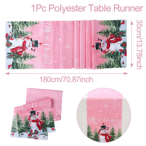 Christmas Polyester Table Runner Merry Christmas Decoration For Home