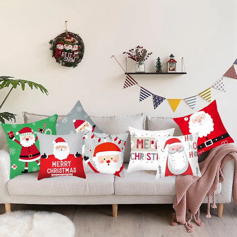 45*45 Christmas Cushion Cover Pillowcase Merry Christmas Decoration