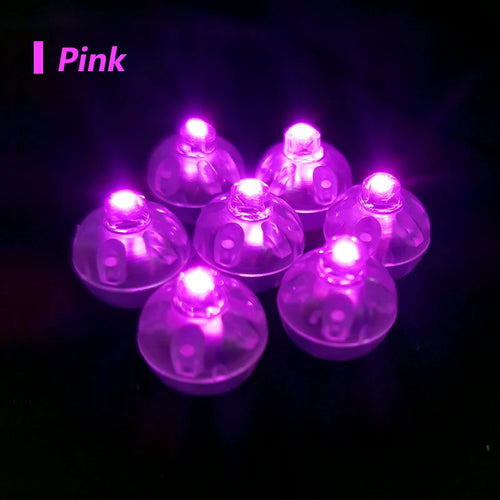 10/20/100Pcs Tumbler Small Round Ball Glow Light Balloon LED Flash