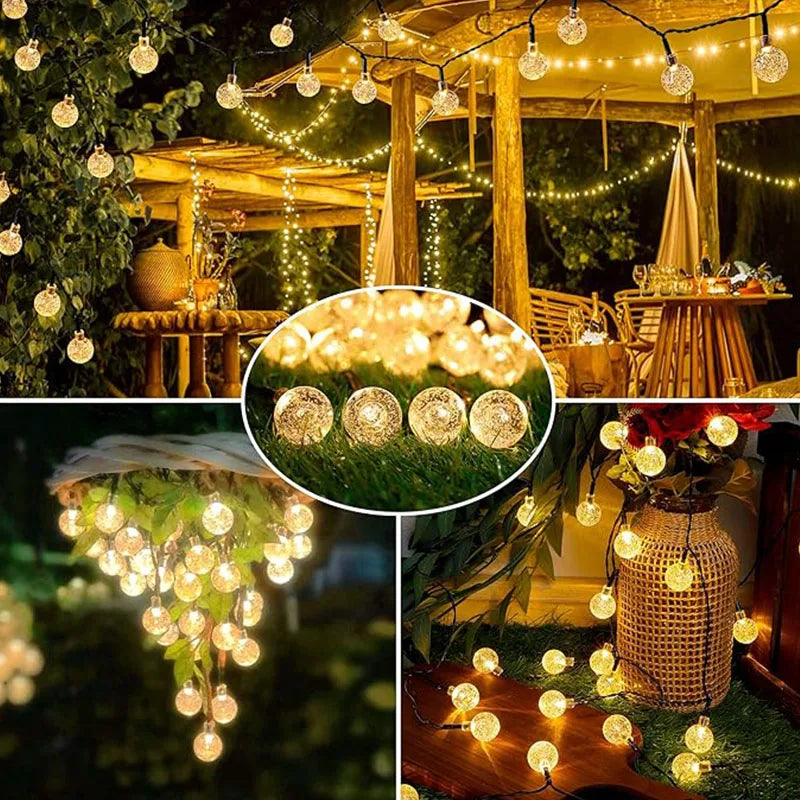 5M 20LED String Light Solar Crystal Ball LED Fairy String Lights