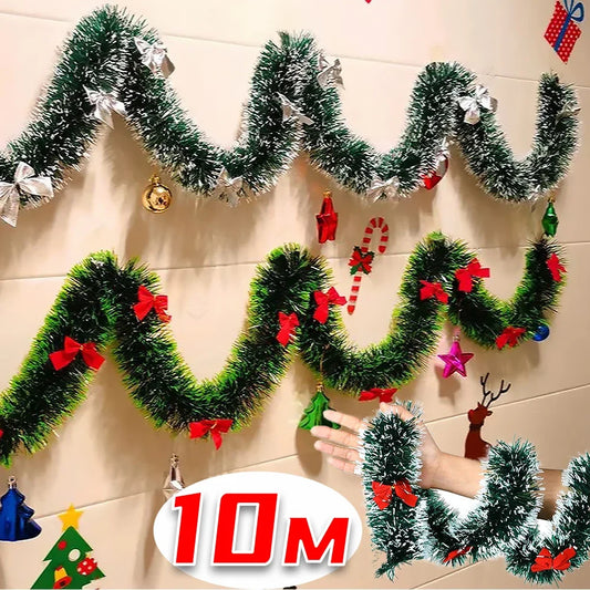 Christmas Tinsel Garlands Decoration Bar Tops Ribbon Garland with