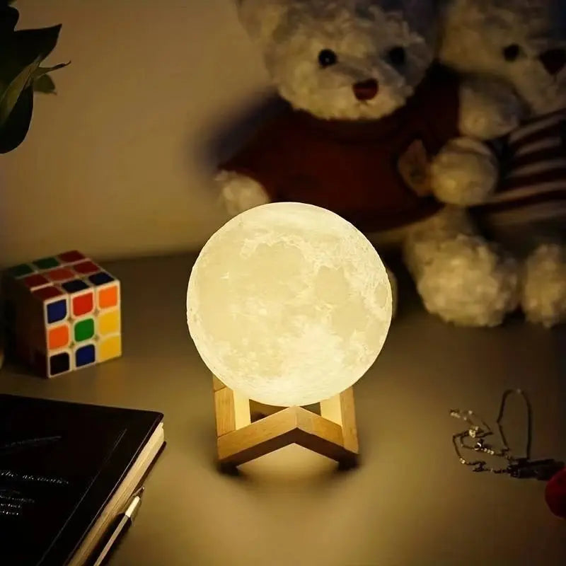 LED Night Light 3d Printing Moonlight 8 cm Bedroom Decoration