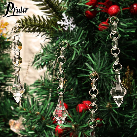 10Pcs Acrylic Crystal Drop Pendant Prisms Chandelier Curtain Chrismas