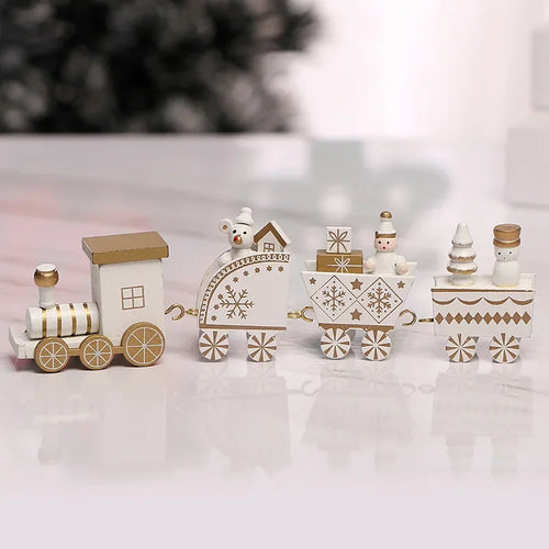 Wooden Christmas Small Train Xmas Ornaments Merry Christmas Decor For