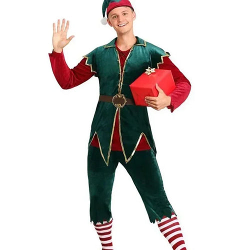 Green Elf Cosplay Costume Chrismas Costume for Women and Men Party