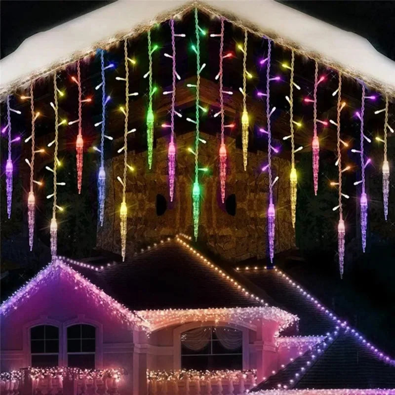 3M LED Curtain Icicle String Lights Christmas Garland Waterfall