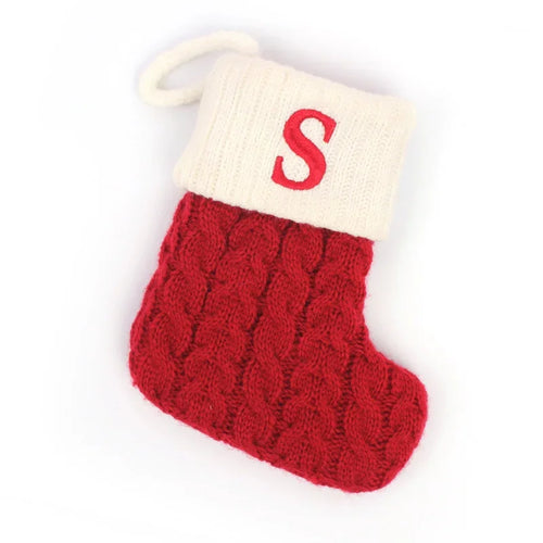 Letters Christmas Stocking New Knitting Christmas Tree Pendant