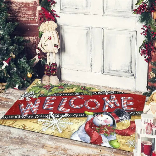 Christmas Decoration Floor Mat Entrance Door Bedroom Bath Toilet Anti